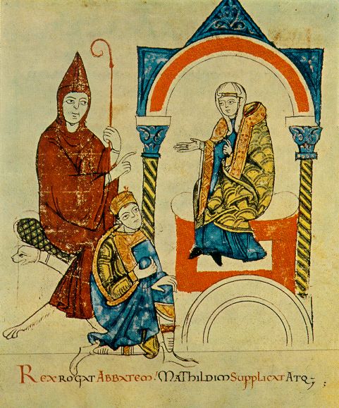 Saint Hugues de Cluny (Hugues de Semur en Brionnais) avec Mathilde de Toscane et Henri IV d'Allemagne