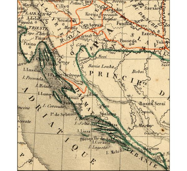 Croatie / Croatia / Hrvat - carte geographique ancienne francaise de 1843