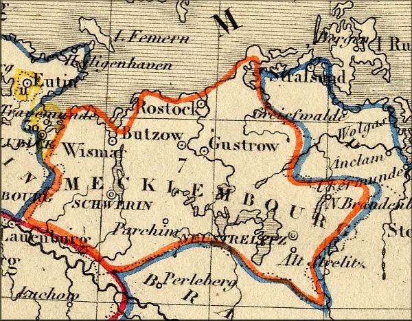 Mecklembourg / Mecklenburg - cartes geographiques anciennes de 1843 et 1838