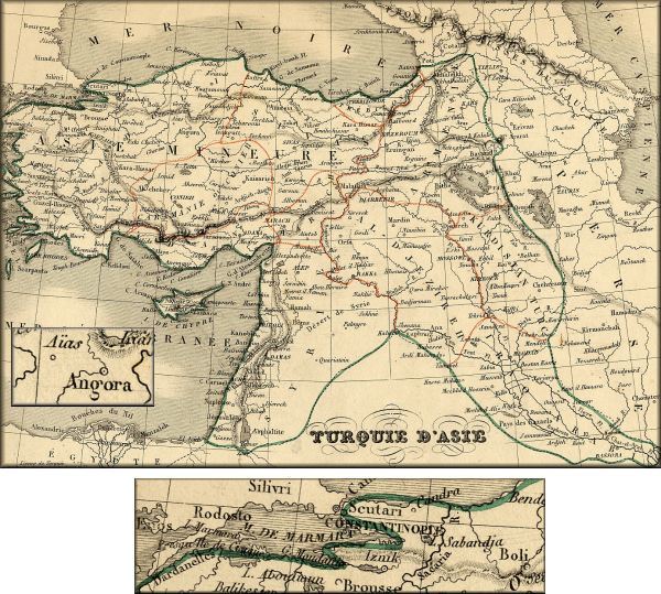 Turquie / Turkiye / Turkey / empire ottoman / Osmanli Imparatorlugu / Devlet-i Aliye-i Osmaniye - carte geographique ancienne francaise d'Alexandre Vuillemin