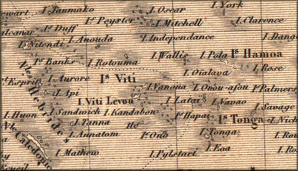 Wallis et Futuna - Ocanie - Ocan pacifique - carte geographique ancienne de 1843