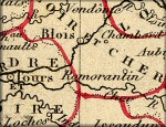 carte geographique ancienne de France (detail) issue de l'atlas universel de geographie ancienne et moderne du geographe Alexandre Vuillemin (Paris 1843)