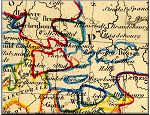 carte geographique ancienne detaillee de l'Allemagne avant son unification : la mosaique de le geographie allemande avec de nombreuses frontieres !