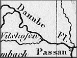 carte geographique de la vallee du Danube extraite de l'histoire du consulat et de l'empire d'Adolphe Thiers