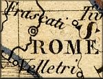 carte geographique ancienne, ancetre de la carte routiere, du Vatican / Vaticano : plus petit micro etat independant du monde dont la frontiere est une enclave dans la ville de Rome / Roma (Italie)