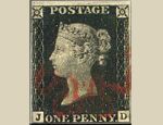 la reine Victoria dont le profil orna le premier timbre poste de l'histoire le one penny black paru en Angleterre / Grande Bretagne le 6 mai 1840 sous l'impulsion de Sir Rowland Hill