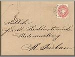 lettre ancienne (avec 1 timbre et 1 cachet) d'Adamsthal / Adamov (republique tcheque) du 13 octobre 1863 [administration du prince de Liechtenstein] (annee / millesime 1863)