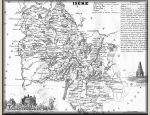 carte du departement de l'Isere et de la frontiere Savoie / France - Petit Atlas National des 86 departements de la France et de ses colonies par Blaisot